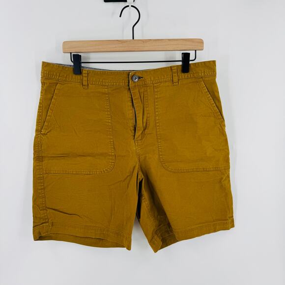 Dravus Men’s Shorts Size 34 Cognac Brown Tan Chino Flat Front Casual Summer - Picture 1 of 7